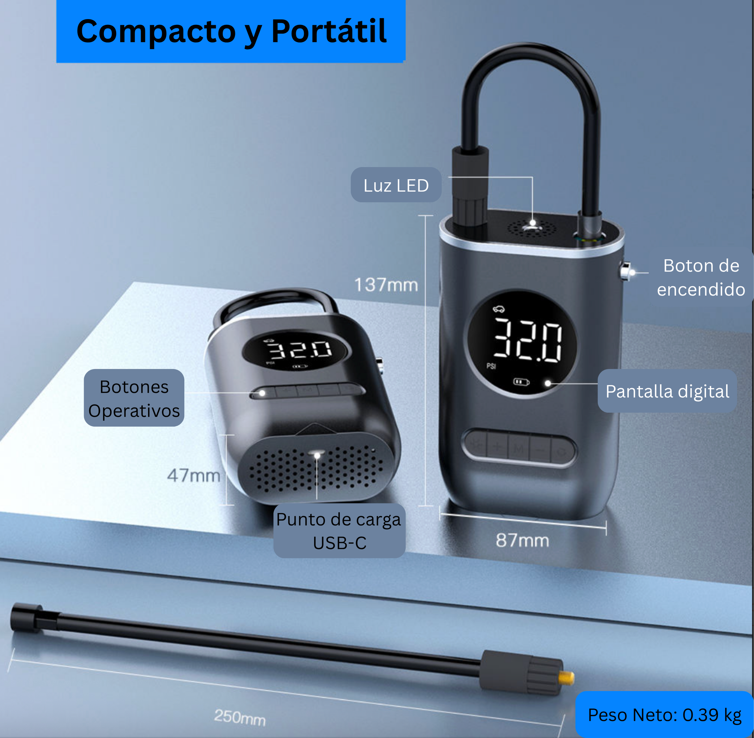 Inflador Eléctrico Portátil